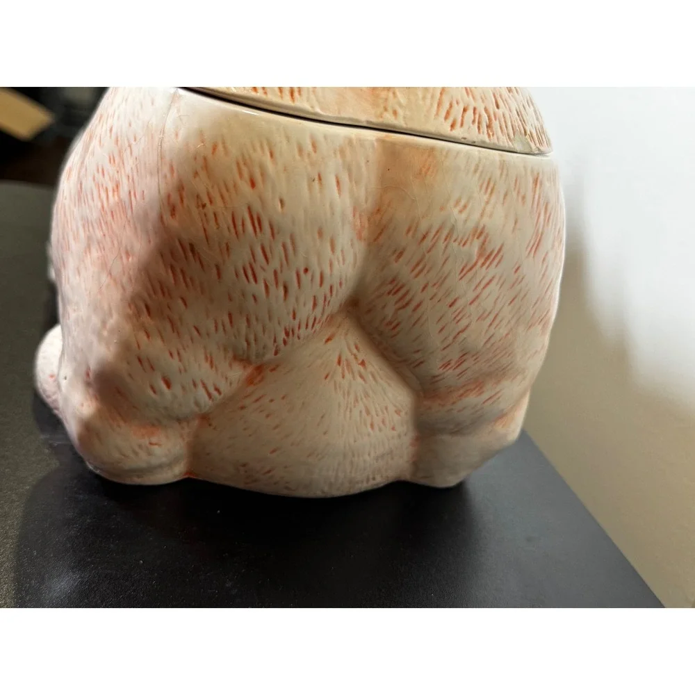 Vintage Pig Cookie Jar Oversized 3 Piece Ceramic Farmhouse Kitchen Decor Hen